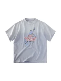 CoosRetro | Washed Loose-Fit Graphic Rhinestone Short-Sleeve T-Shirt