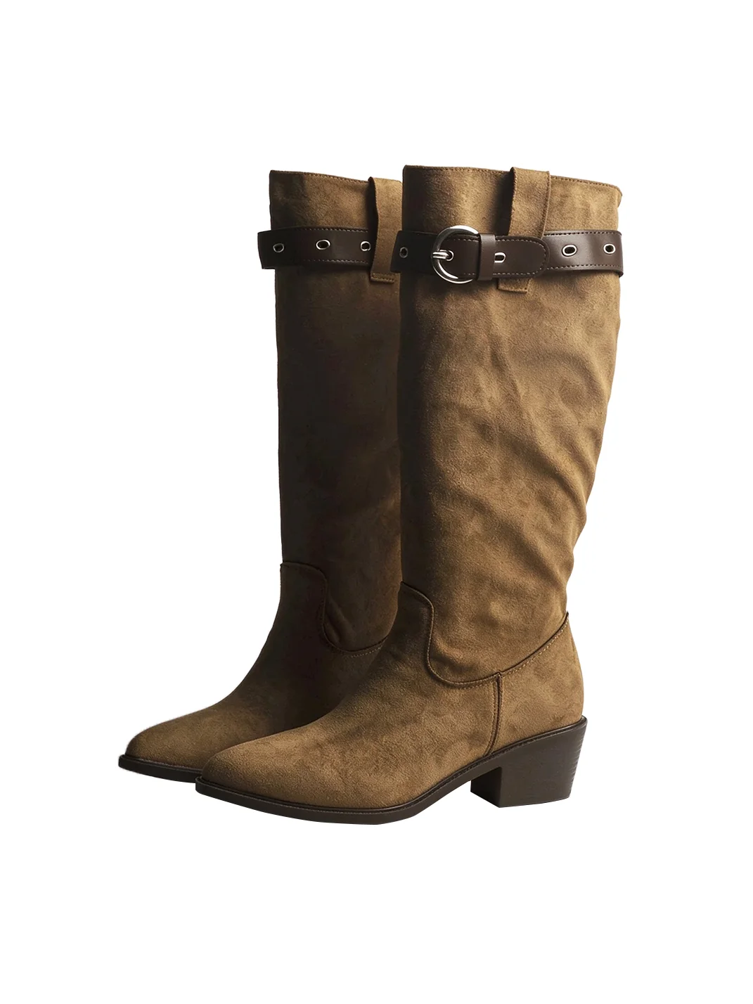 Jpoetry | Pointed Toe Slouchy Block Heel Western Boots