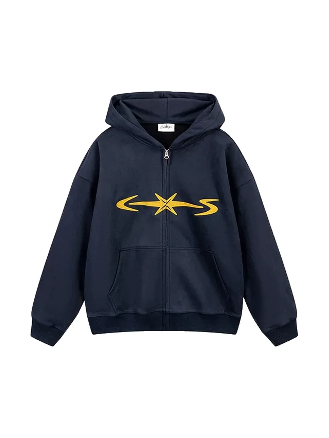 CoosRetro | Loose-Fit Faux Suede Zip-Up Hoodie