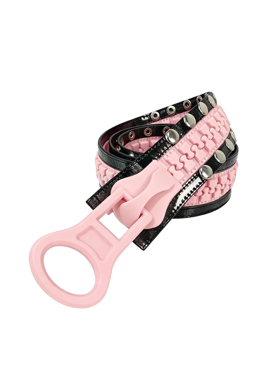 Fourth3ex | Oversized Zipper Design Studded Belt