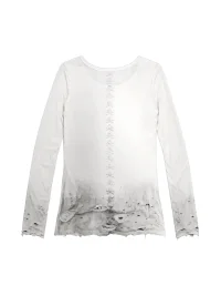 Fourth3ex | Distressed Skull Print Long Sleeve T-Shirt