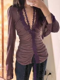 Chipchipshop | Slim-Fit Long-Sleeve Semi-Sheer Cardigan
