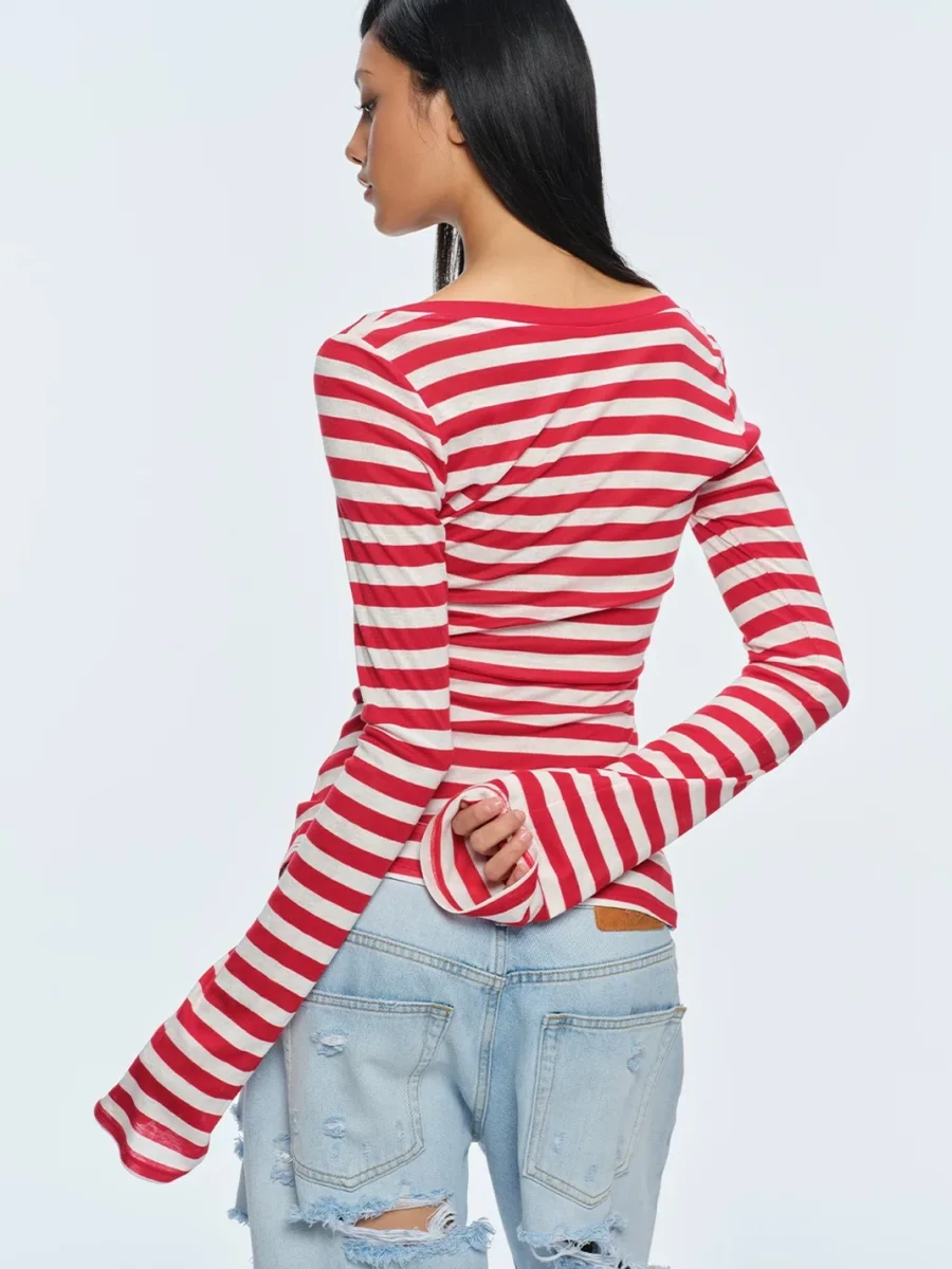 BUM STUDIO | Slim-Fit Deep V-Neck Long-Sleeve T-Shirt - 2