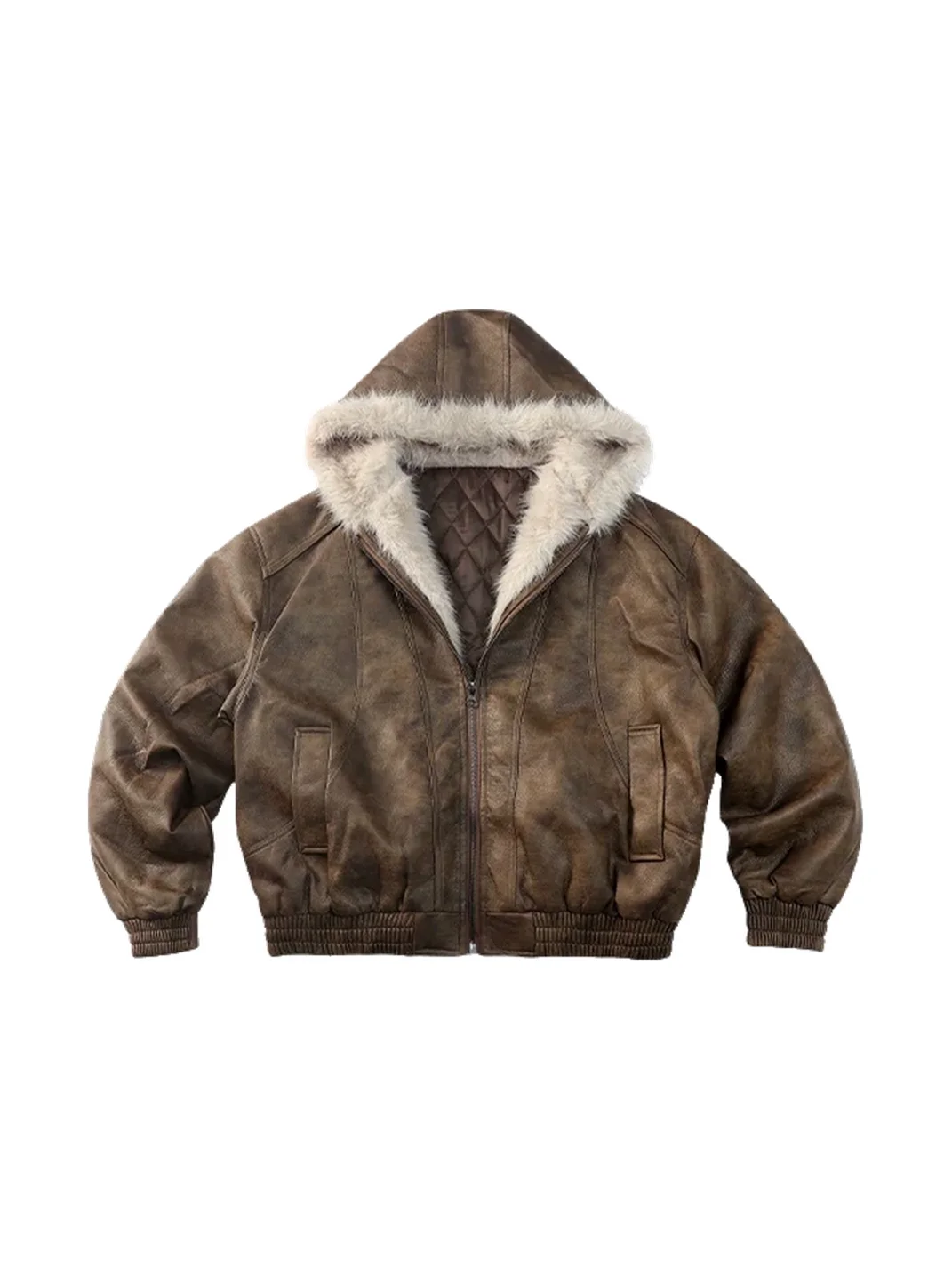 CoosRetro | Loose-Fit Heavyweight Frost-Textured Leather Jacket