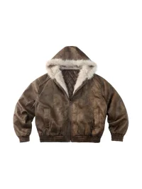 CoosRetro | Loose-Fit Heavyweight Frost-Textured Leather Jacket