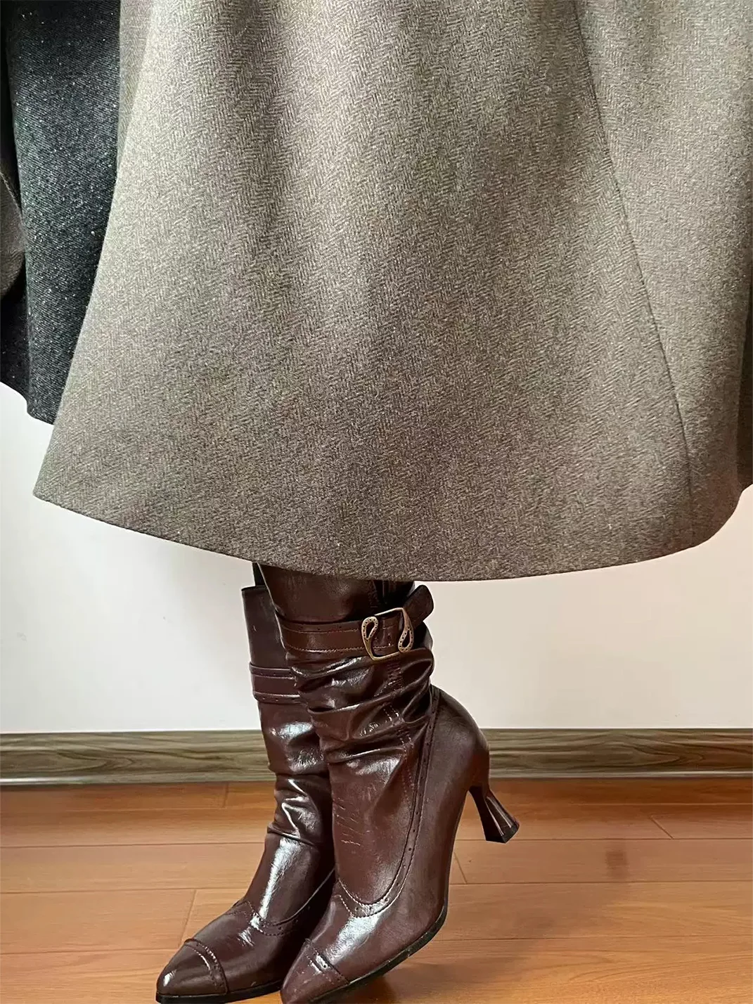 Ditalos | Retro Pointed-Toe High-Heel Lolita Slouch Boots