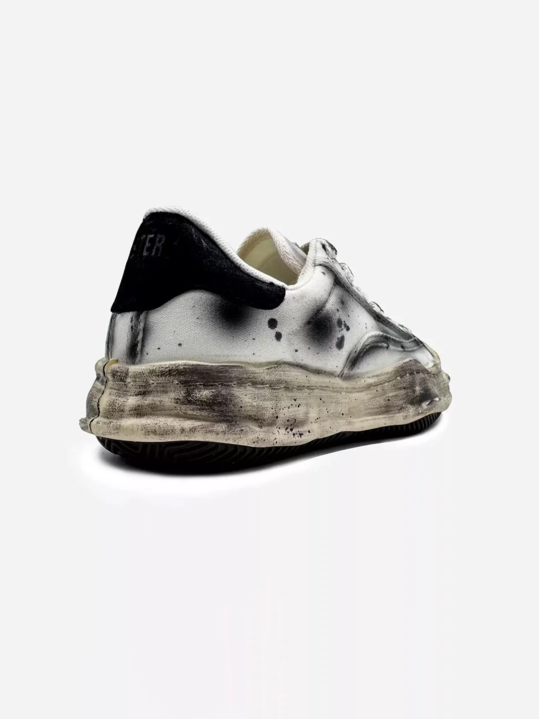 Savage Growth | Distressed Shell-Toe Ink Splatter Low-Top Sneakers