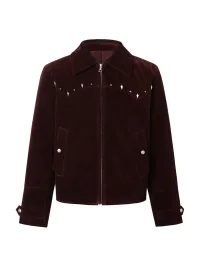 TAICHIISM | Cropped Studded Velvet Flocked Denim Western Jacket