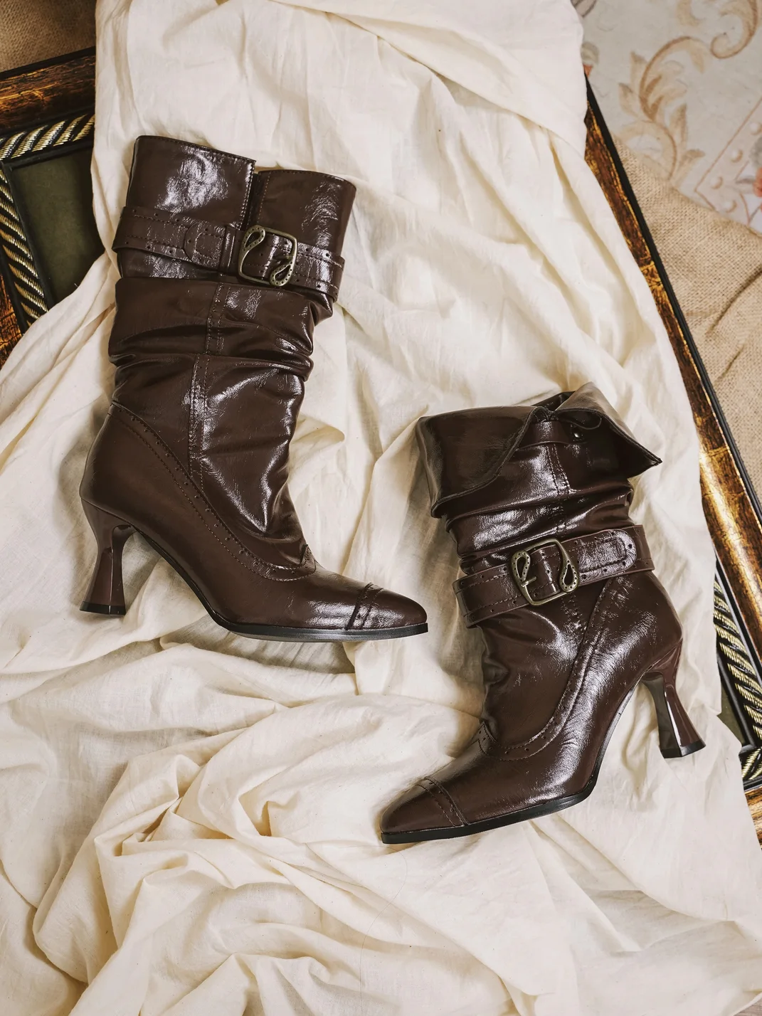 Ditalos | Retro Pointed-Toe High-Heel Lolita Slouch Boots