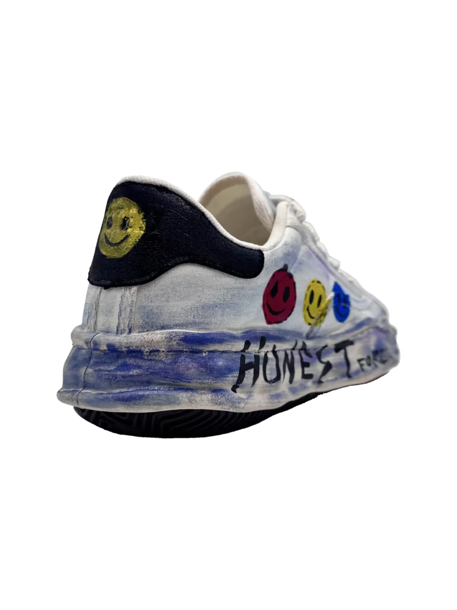 Savage Growth | Shell-Toe Platform Graffiti Smiley Sneakers - 4