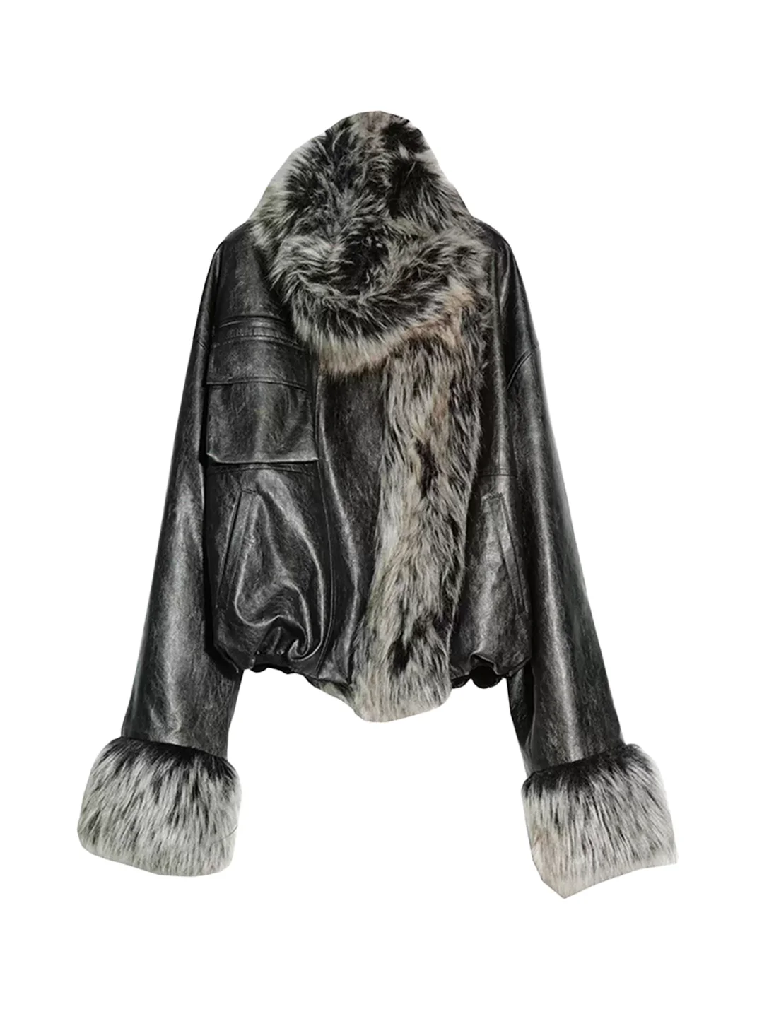 Jnylon studios | Reversible Plaid Faux Leather Jacket