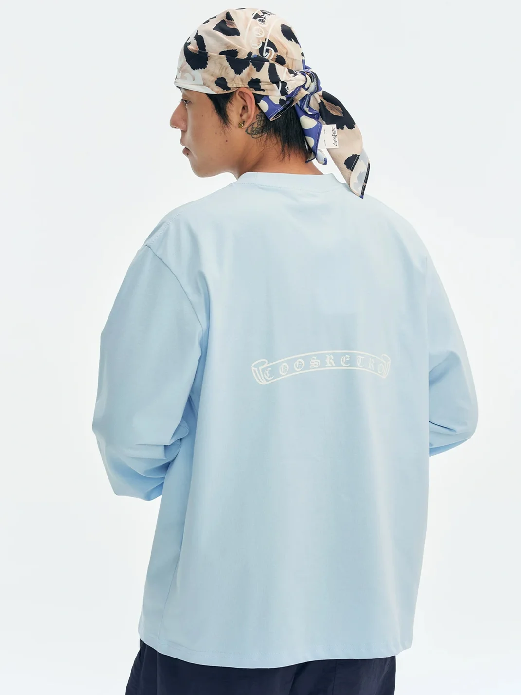 CoosRetro | Loose Fit Sweat-Reactive Print Long Sleeve T-Shirt