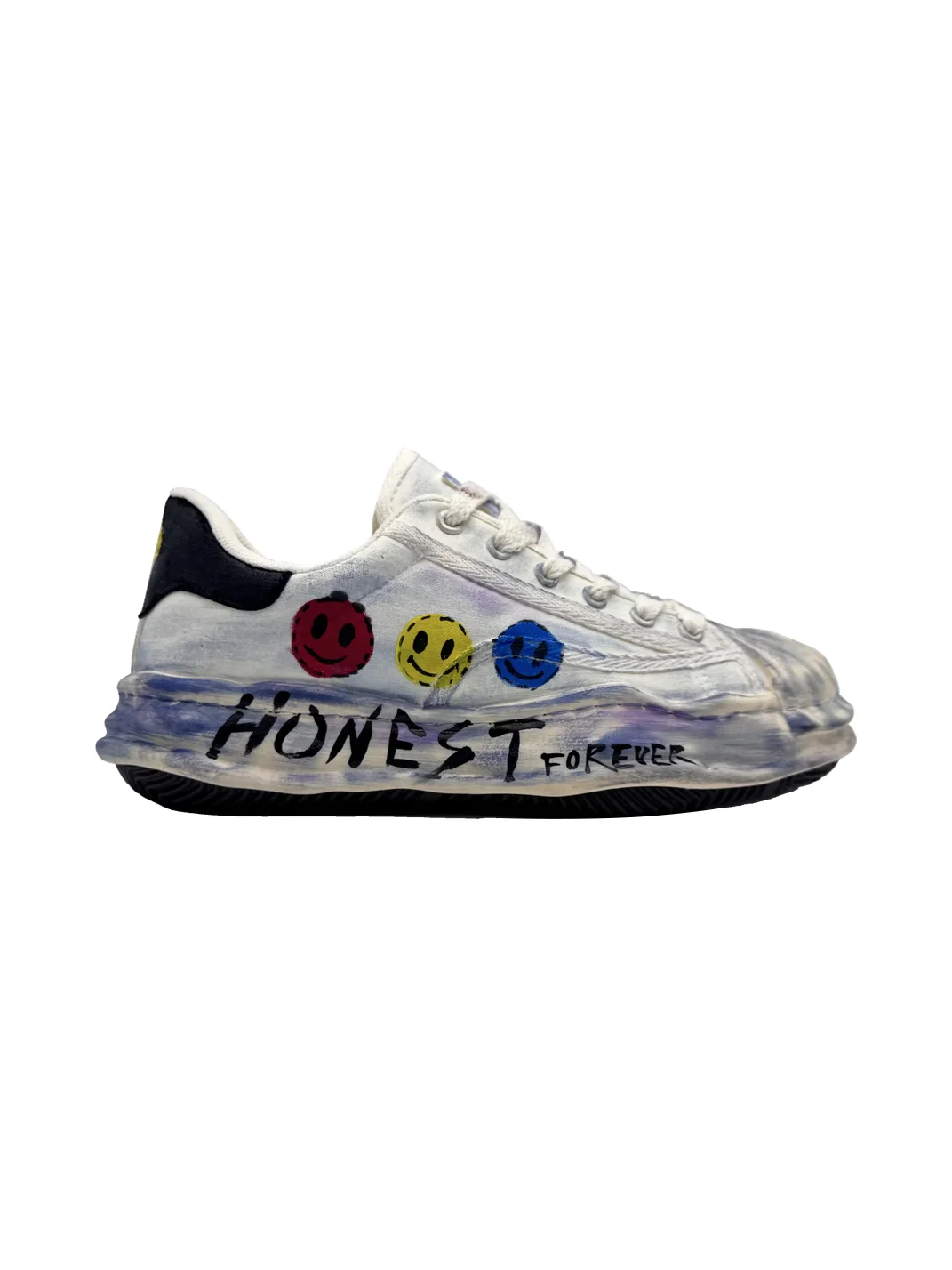Savage Growth | Shell-Toe Platform Graffiti Smiley Sneakers
