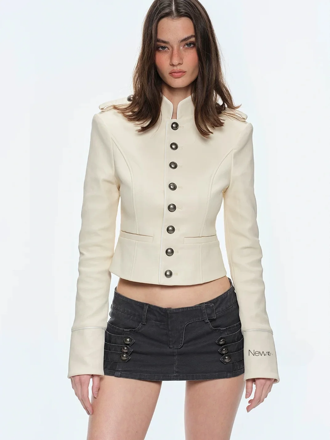 BUM STUDIO | Napoleon-Inspired Coated Structured Slim-Fit Jacket