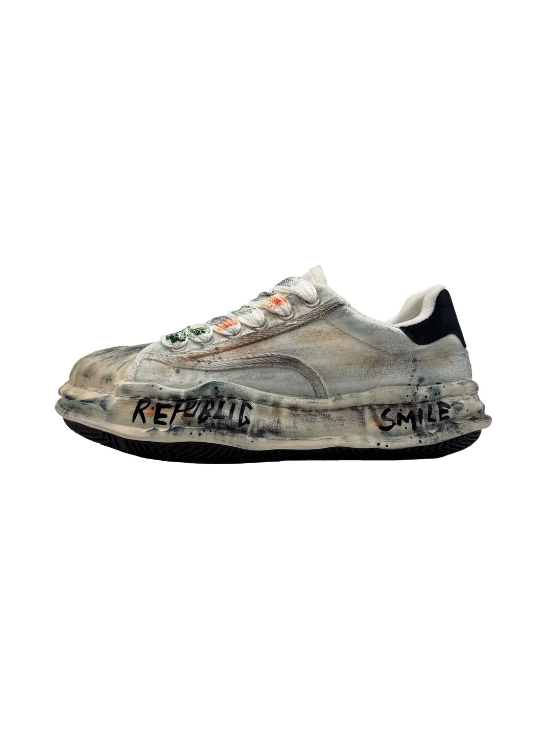 Savage Growth | Distressed Graffiti Platform Sneakers