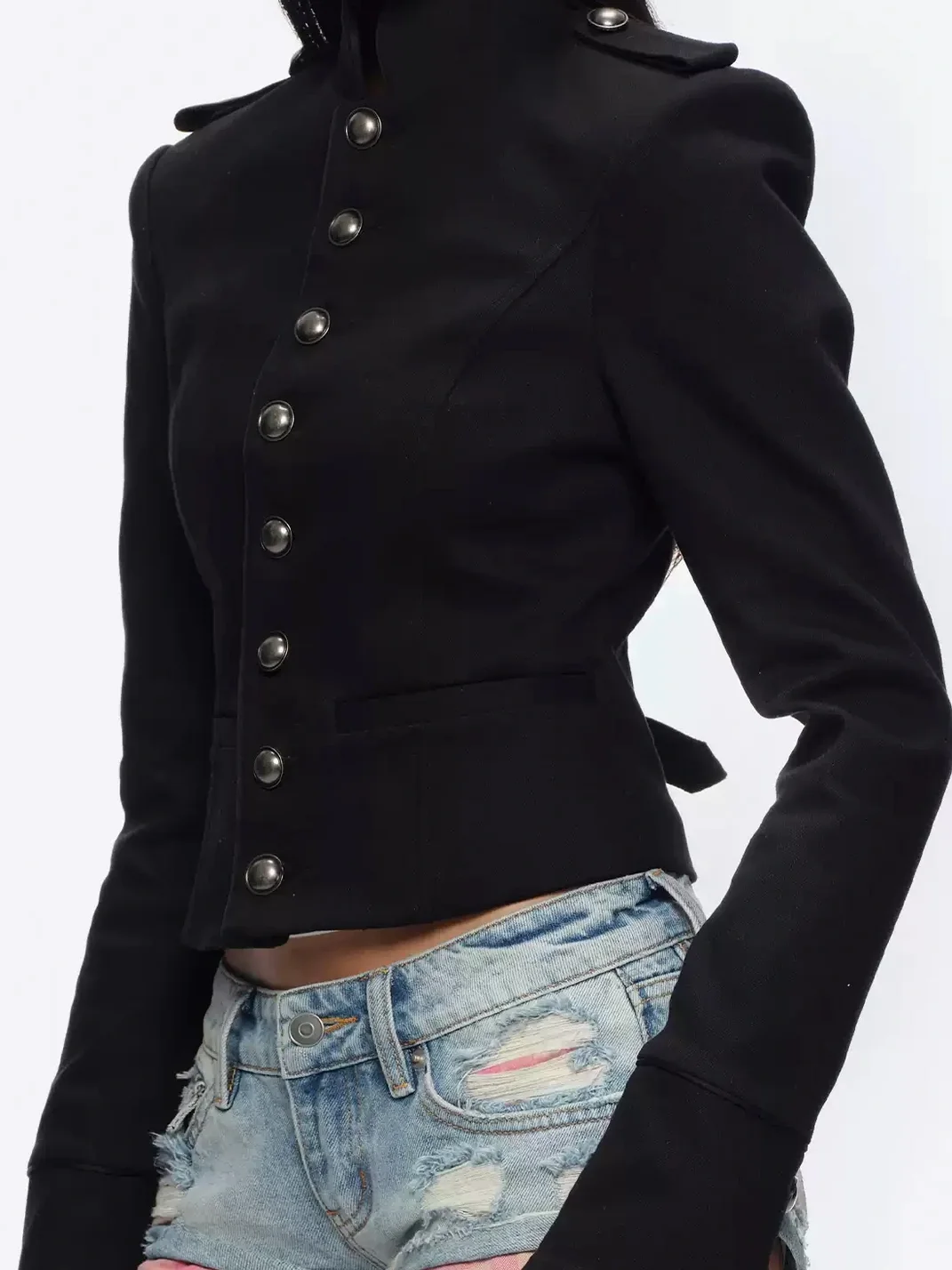 BUM STUDIO | Napoleonic Coated Structured Slim-Fit Jacket
