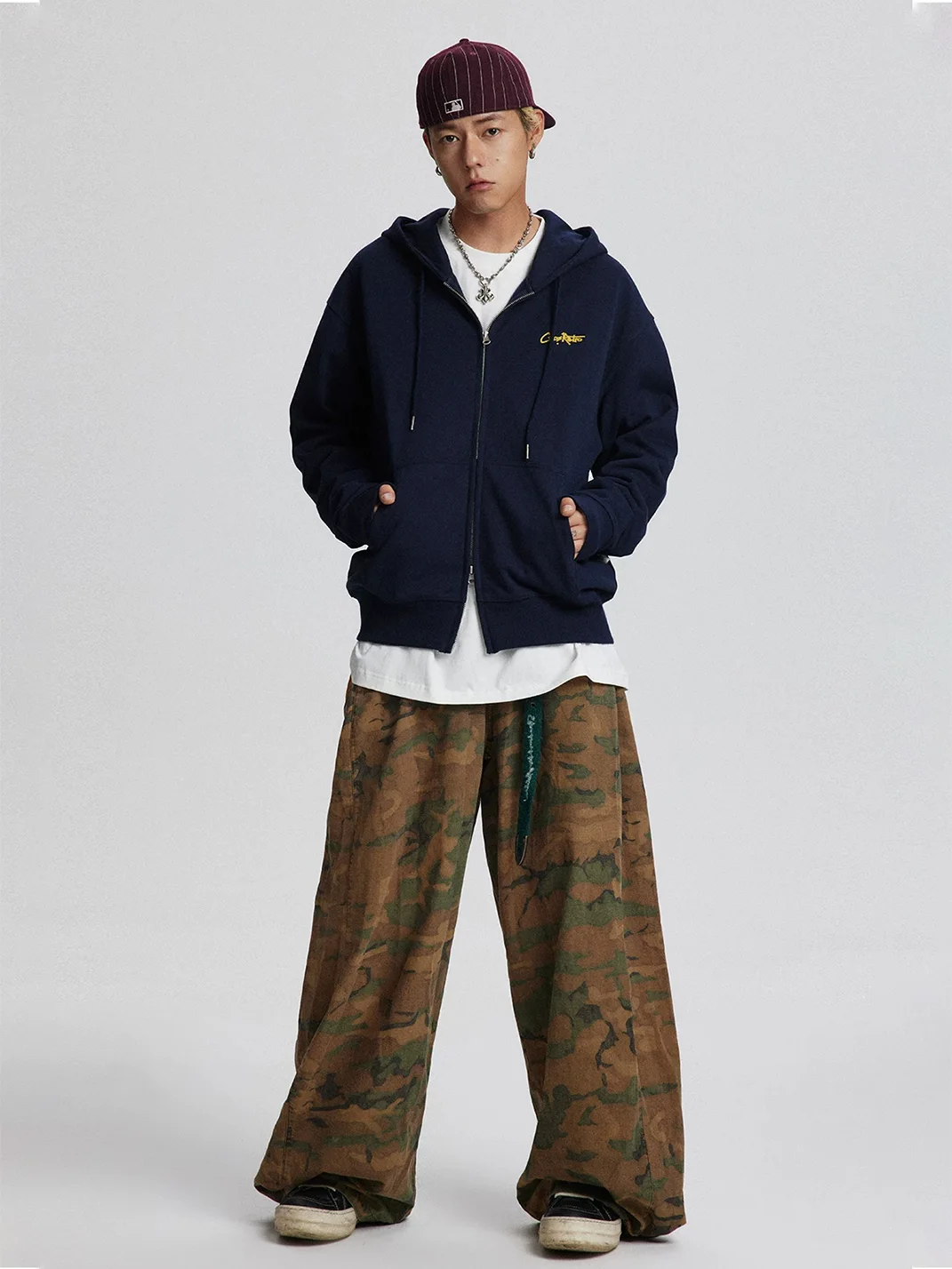 CoosRetro | Retro Loose-Fit Zip-Up Sweatshirt