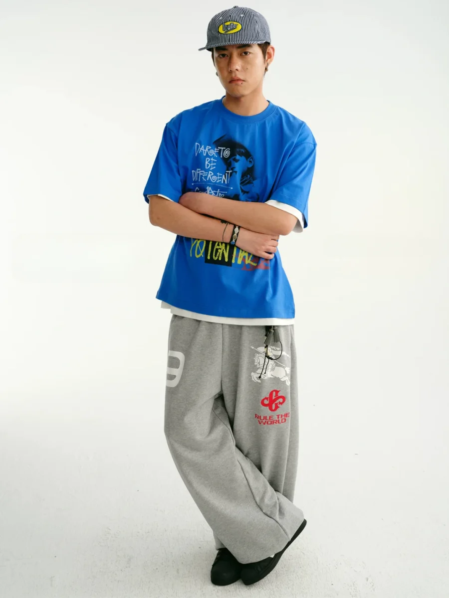CoosRetro | Men's Loose Wide-Leg Cuffed Sweatpants - 3