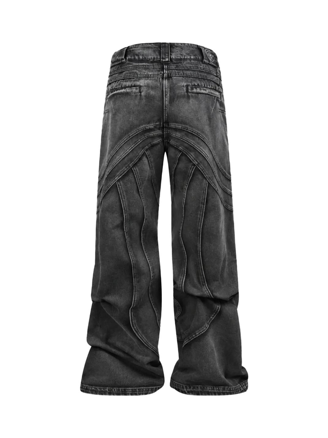 NO FAITH STUDIOS | Wave Seam Washed Loose Bootcut Jeans
