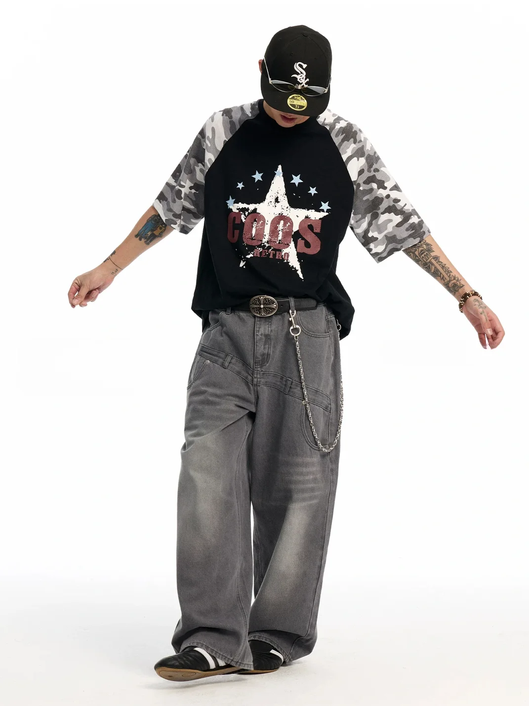 CoosRetro | Heavyweight Washed Loose Wide-Leg Jeans