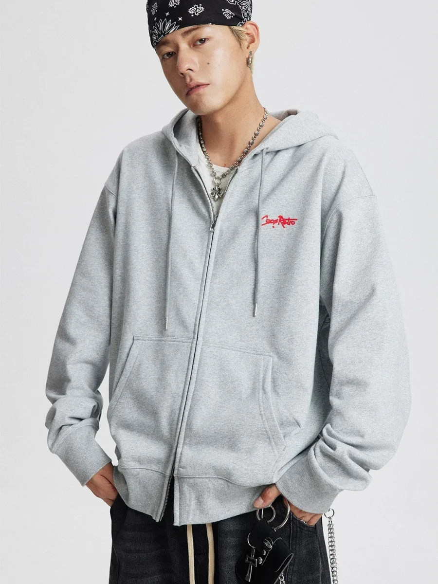 CoosRetro | Retro Loose-Fit Zip-Up Sweatshirt - 2