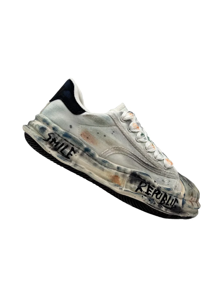 Savage Growth | Distressed Graffiti Platform Sneakers - 3