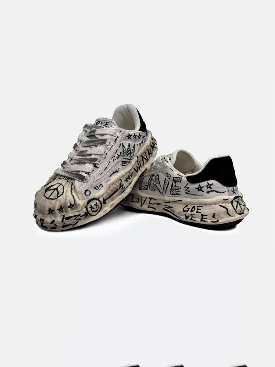 Savage Growth | Hand-Drawn Graffiti Platform Sneakers - 2
