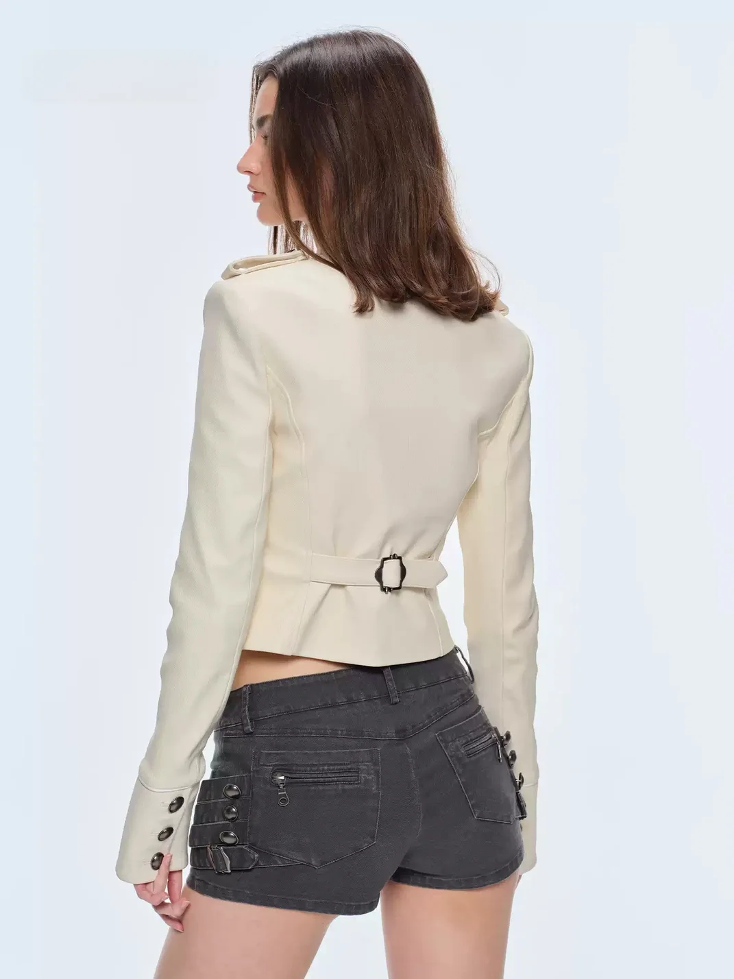 BUM STUDIO | Napoleon-Inspired Coated Structured Slim-Fit Jacket