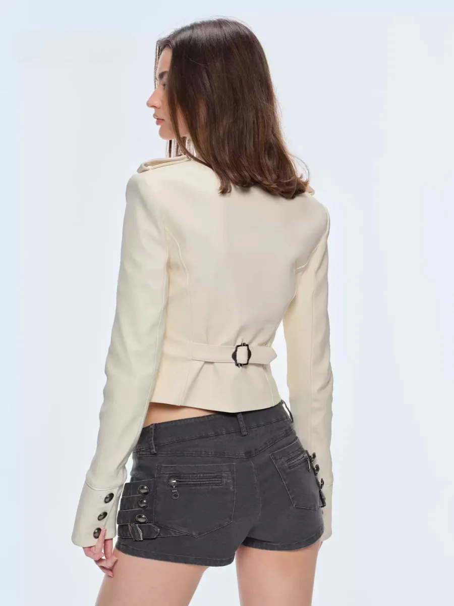 BUM STUDIO | Napoleon-Inspired Coated Structured Slim-Fit Jacket - 4