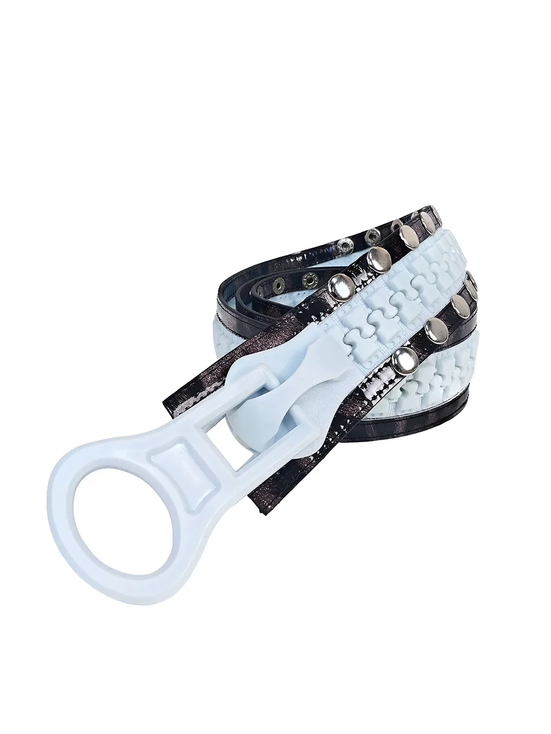 Fourth3ex | Oversized Zipper Design Studded Belt