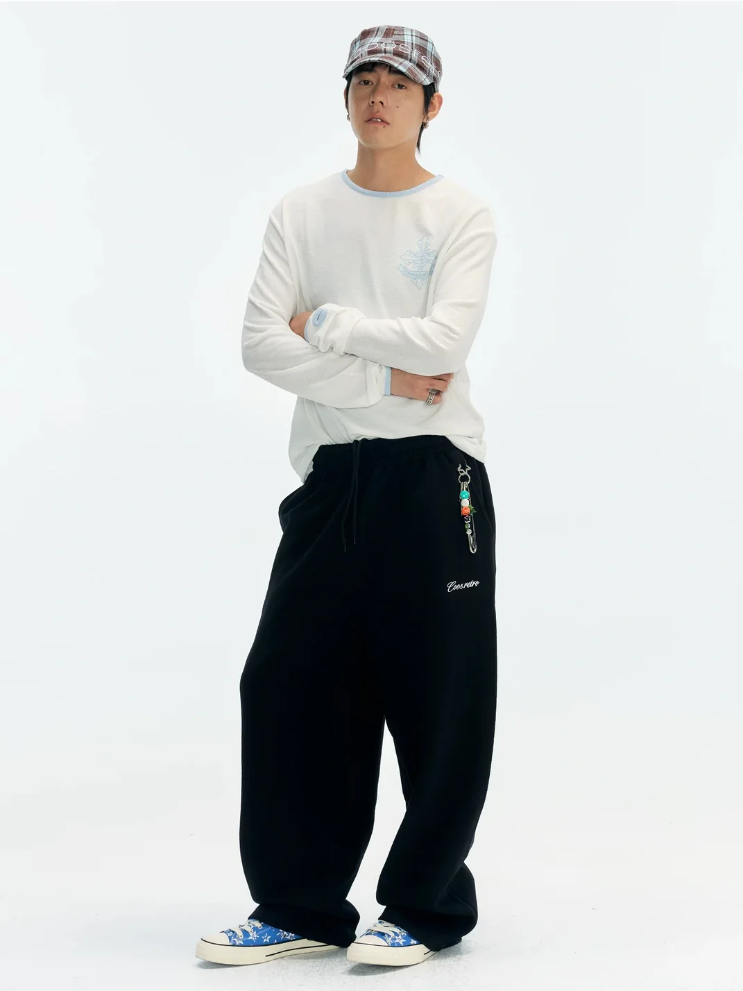 CoosRetro | Relaxed Cross Sanskrit Print Long Sleeve T-Shirt