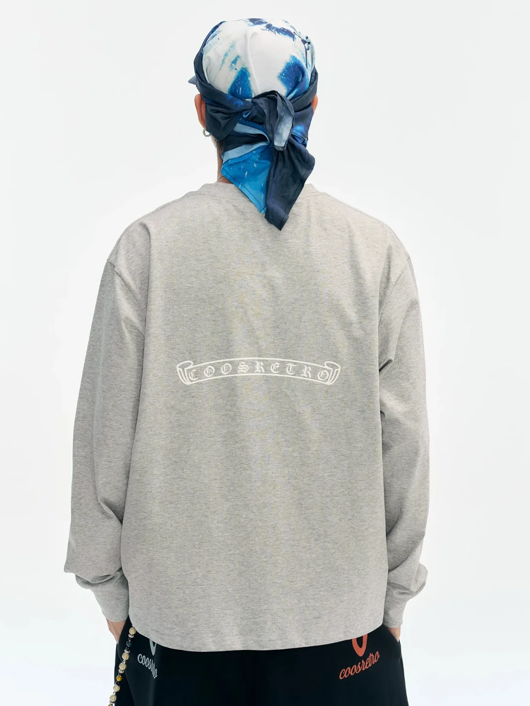 CoosRetro | Loose Fit Sweat-Reactive Print Long Sleeve T-Shirt