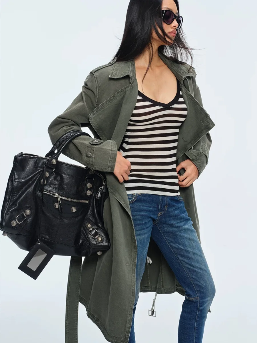 BUM STUDIO | Washed Mid-Length Trench Coat With Detachable Liner - 3