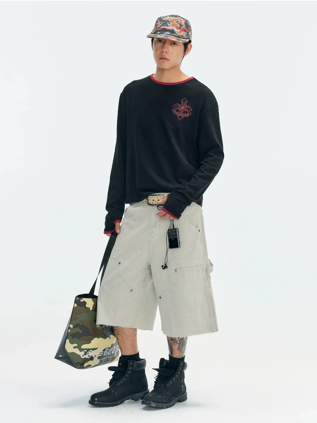 CoosRetro | Relaxed Cross Sanskrit Print Long Sleeve T-Shirt