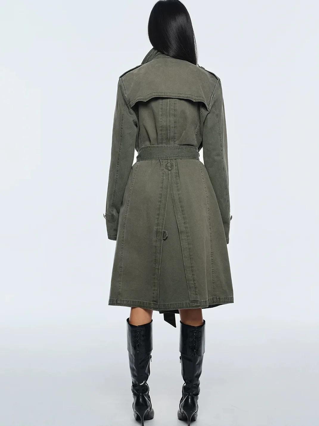 BUM STUDIO | Washed Mid-Length Trench Coat With Detachable Liner