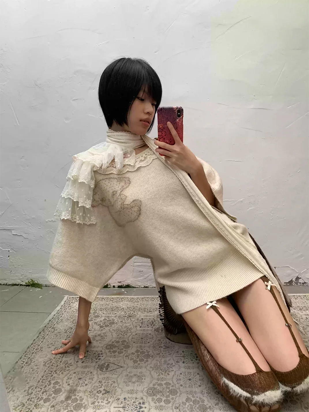 Chipchipshop | Teddy Bear Knit Sweater Dress