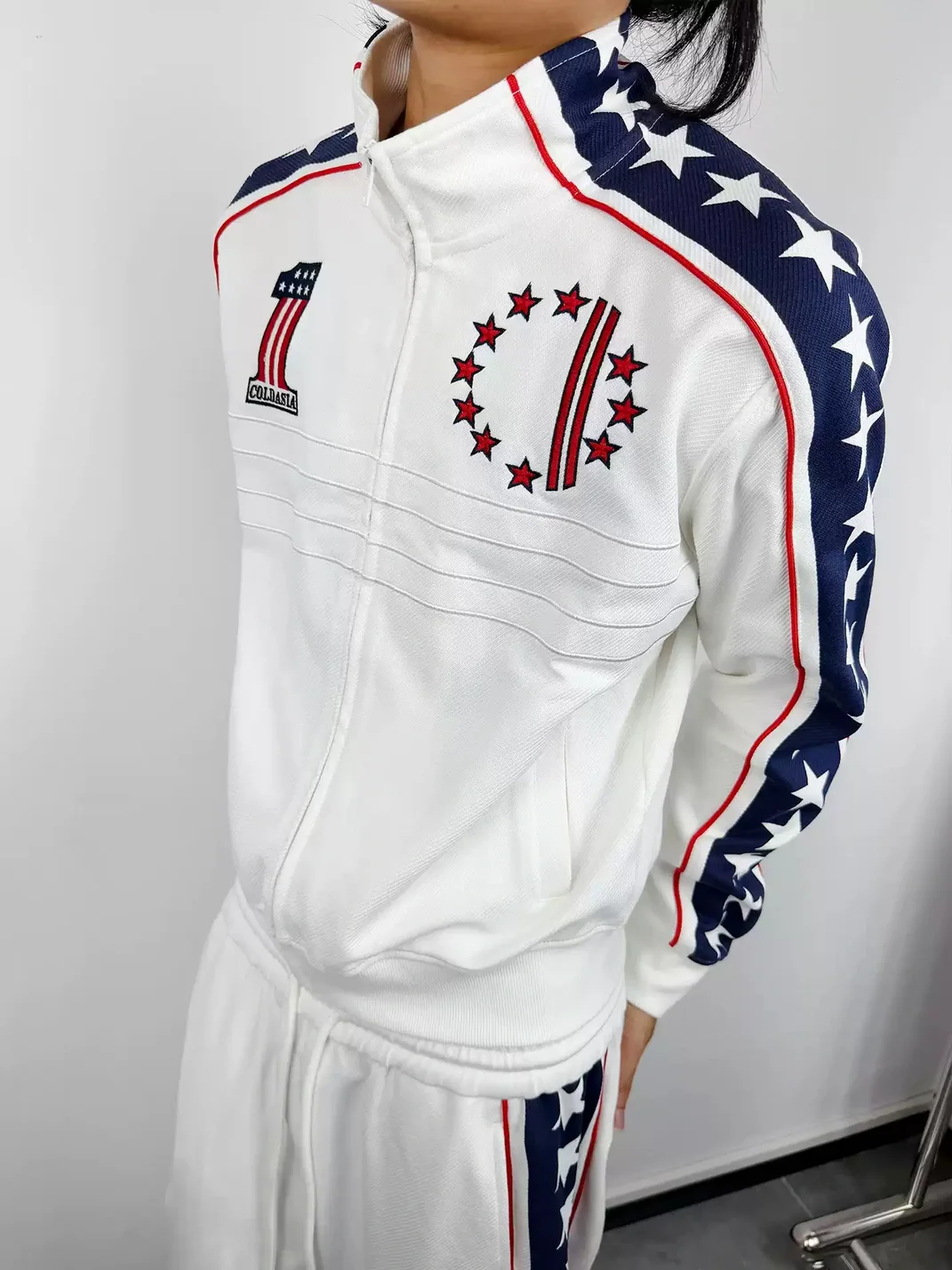 ColdAsia | Star Embroidered Zip-Up Sports Outfit