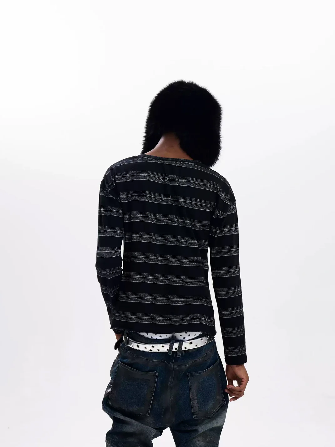 Fourth3ex | Striped Long Sleeve Graphic T-Shirt