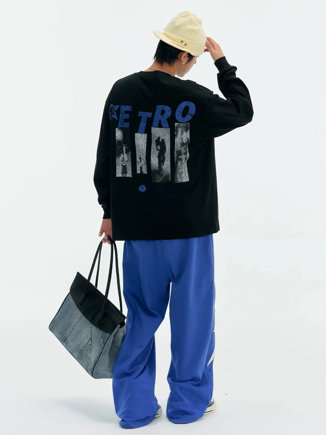 CoosRetro | Leopard Applique Embroidered Straight-Leg Sweatpants