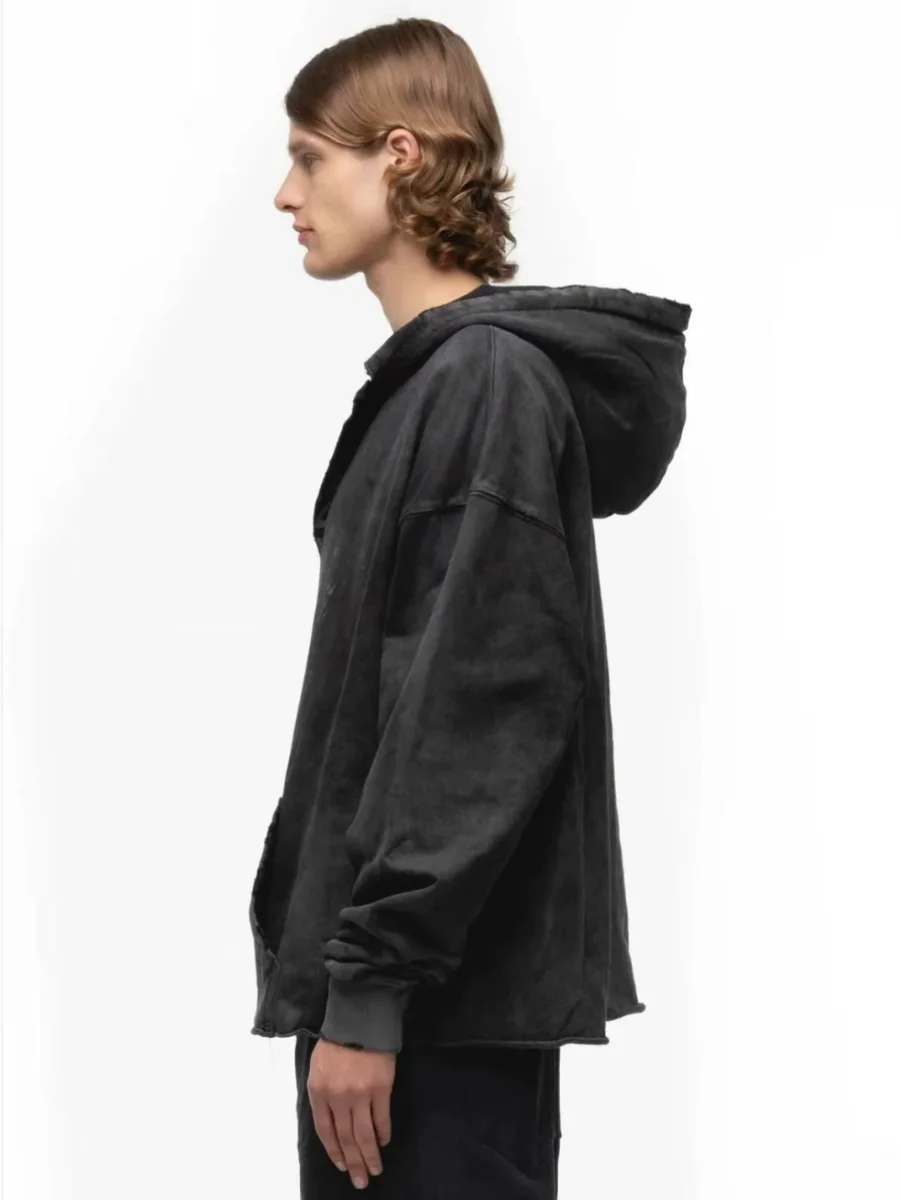 NO FAITH STUDIOS | Washed Distressed Graphic Drop Shoulder Loose Hoodie - 2