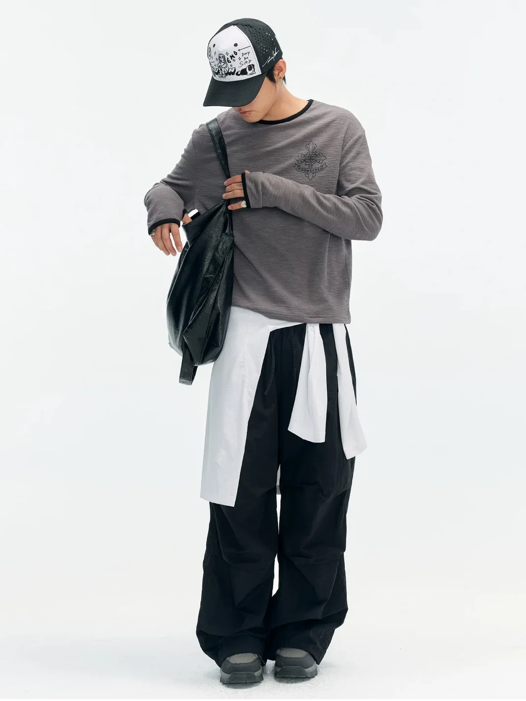 CoosRetro | Relaxed Cross Sanskrit Print Long Sleeve T-Shirt