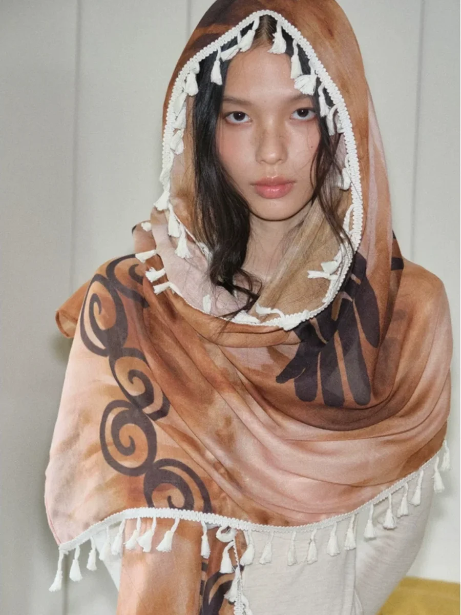 Something needs | Totem Tie-Dye Long Scarf Shawl - 2