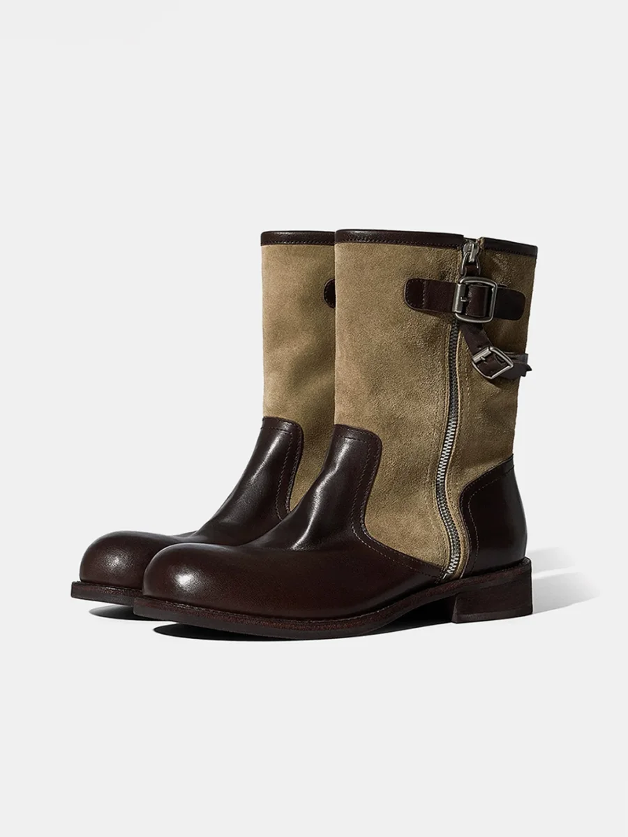 LMLStudio | Buckle Western Block Heel Boots - 4