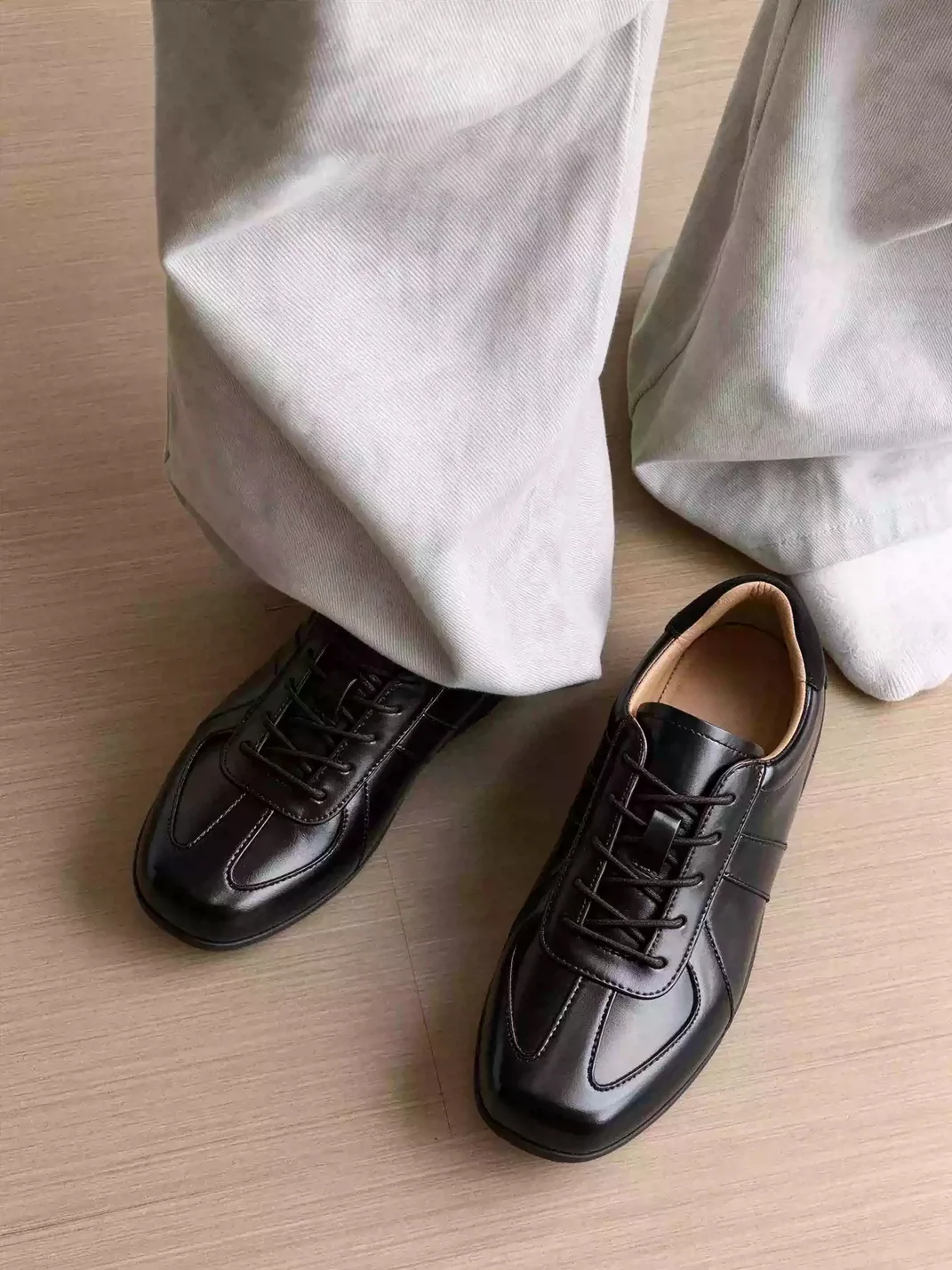 FGMM | Retro Square Toe Leather Derby Shoes