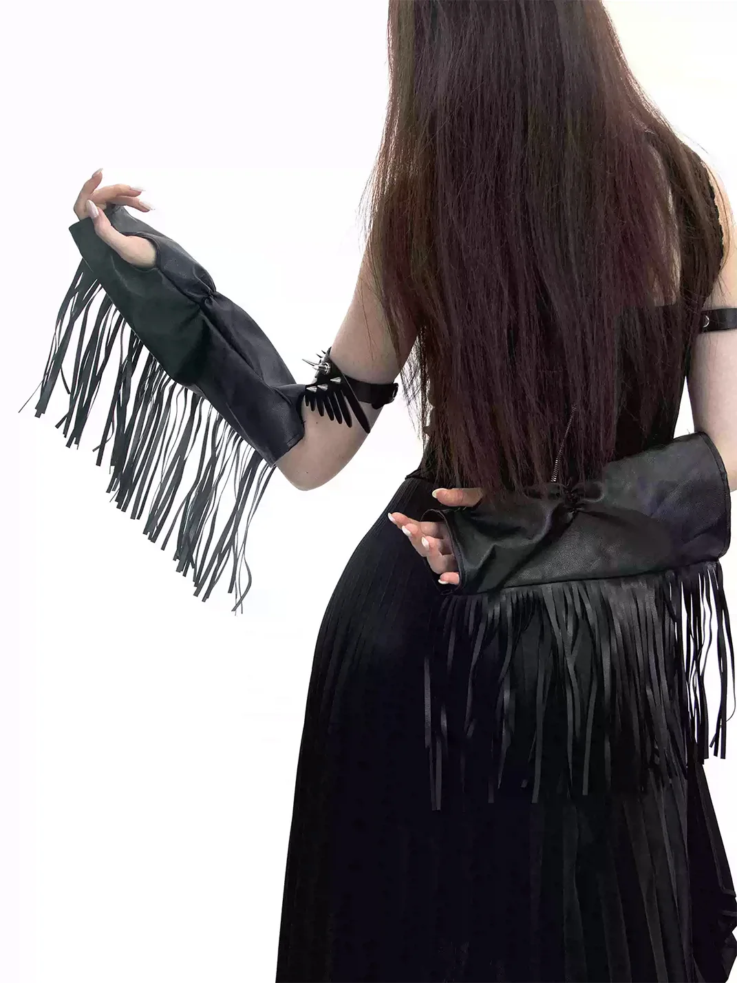 SS2L | Gothic Fringed Fingerless Arm Sleeves