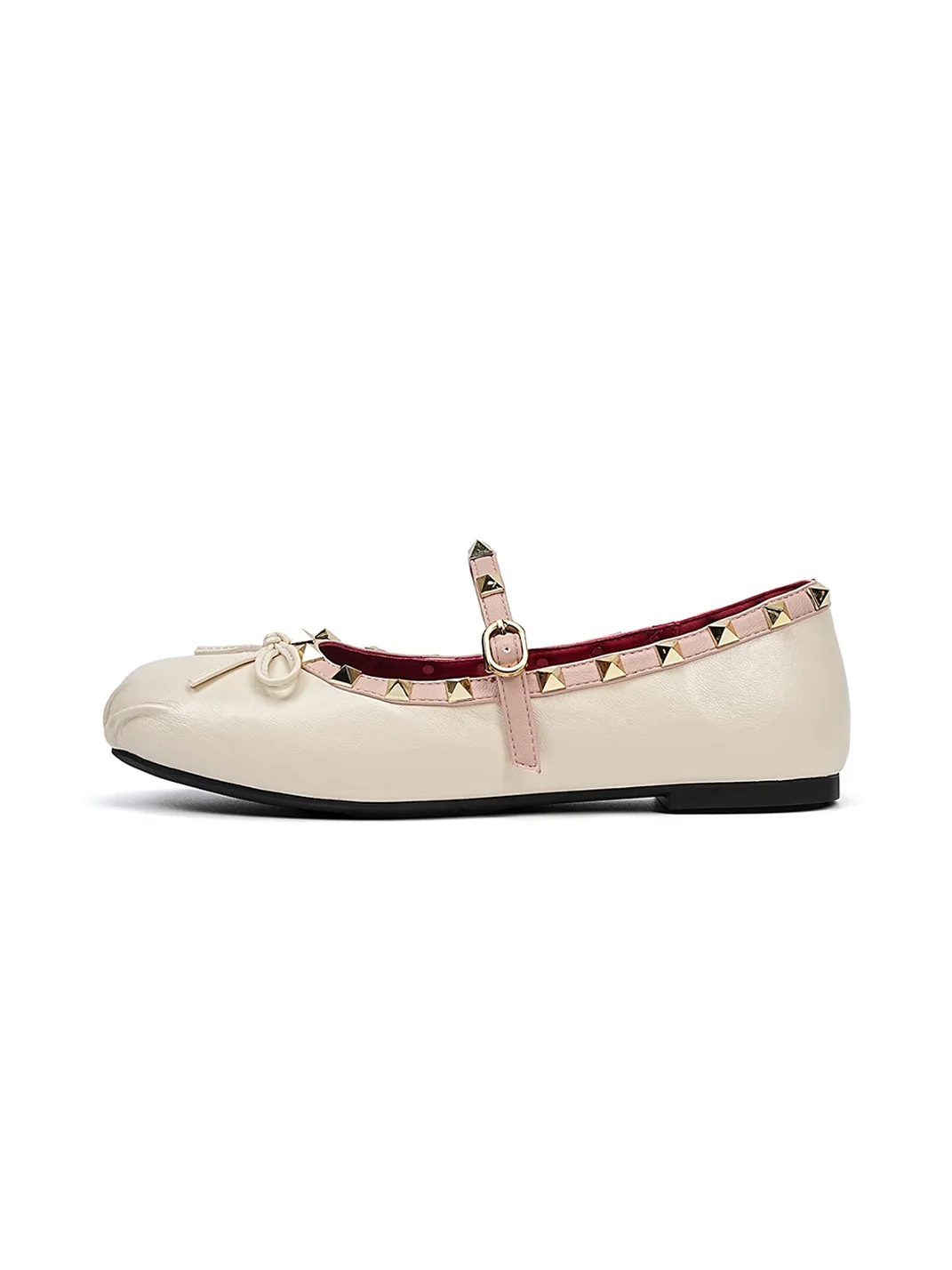 EBLAN | Studded Bow Mary Jane Ballet Flats