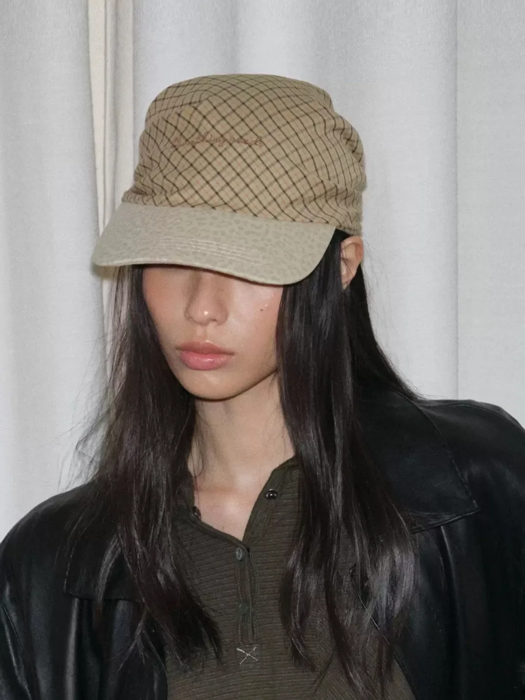 Something needs | Plaid Patchwork Tie-Back Baseball Cap