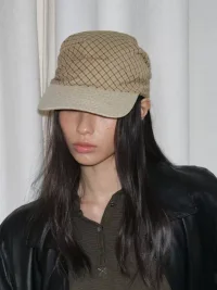 Something needs | Plaid Patchwork Tie-Back Baseball Cap