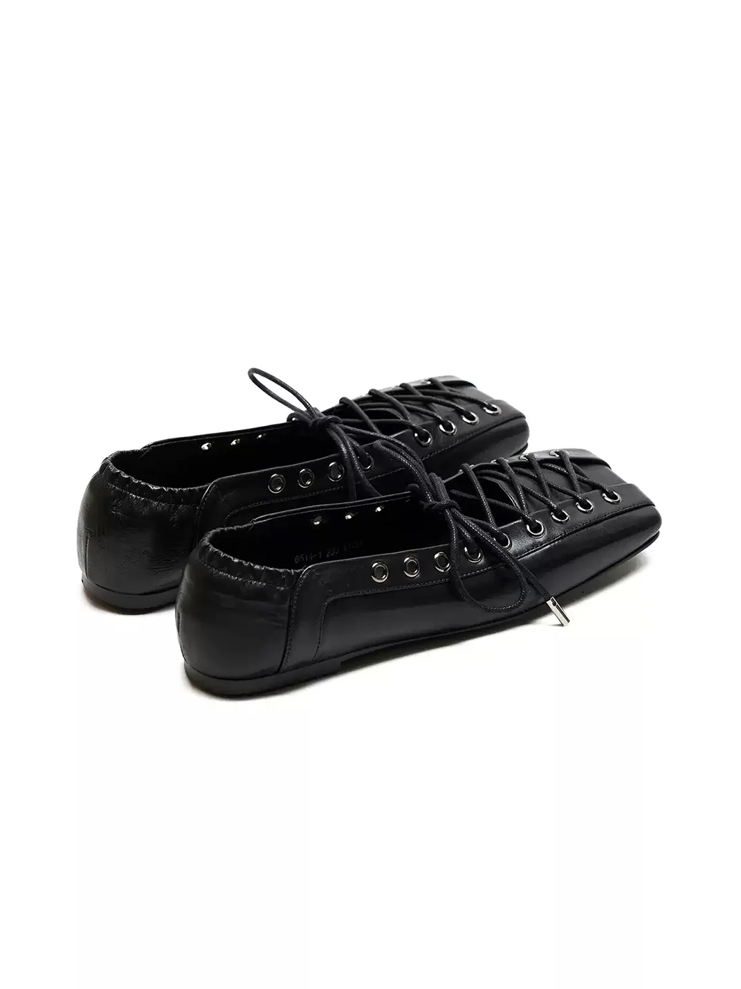 Littlegood | Square-Toe Lace-Up Shallow-Cut Flats