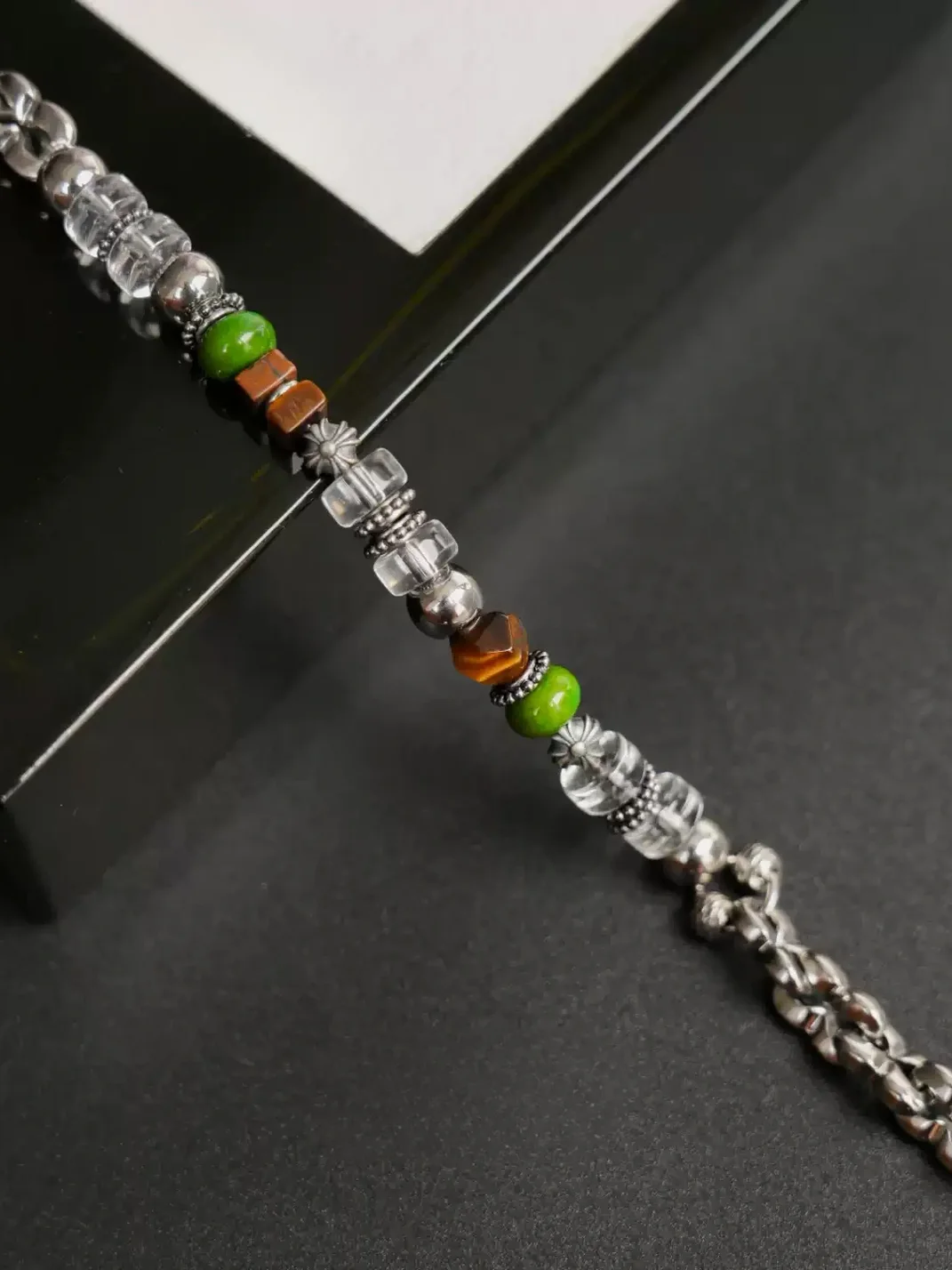 1sman | Minimalist Clear Crystal Beaded Bracelet